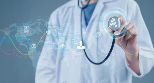 Innovative,Ai,Healthcare,Concept,With,A,Doctor,Holding,A,Stethoscope,